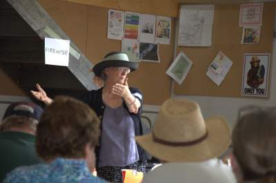 Each received a set of Firewise materials; Buying tickets for raffle for our Fire Dept